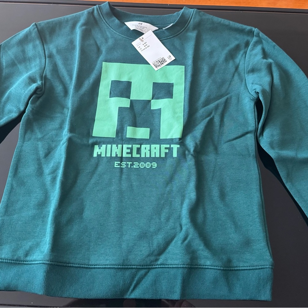 H&M Teal Minecraft Sweatshirt
